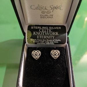 Celtic Heart Earrings - Sterling Silver